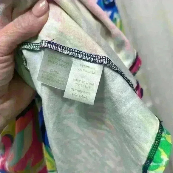 Lilly Pulitzer Fleur Dress Medium in Resort Navy Travelers Palm Item#B4 - Picture 6 of 7